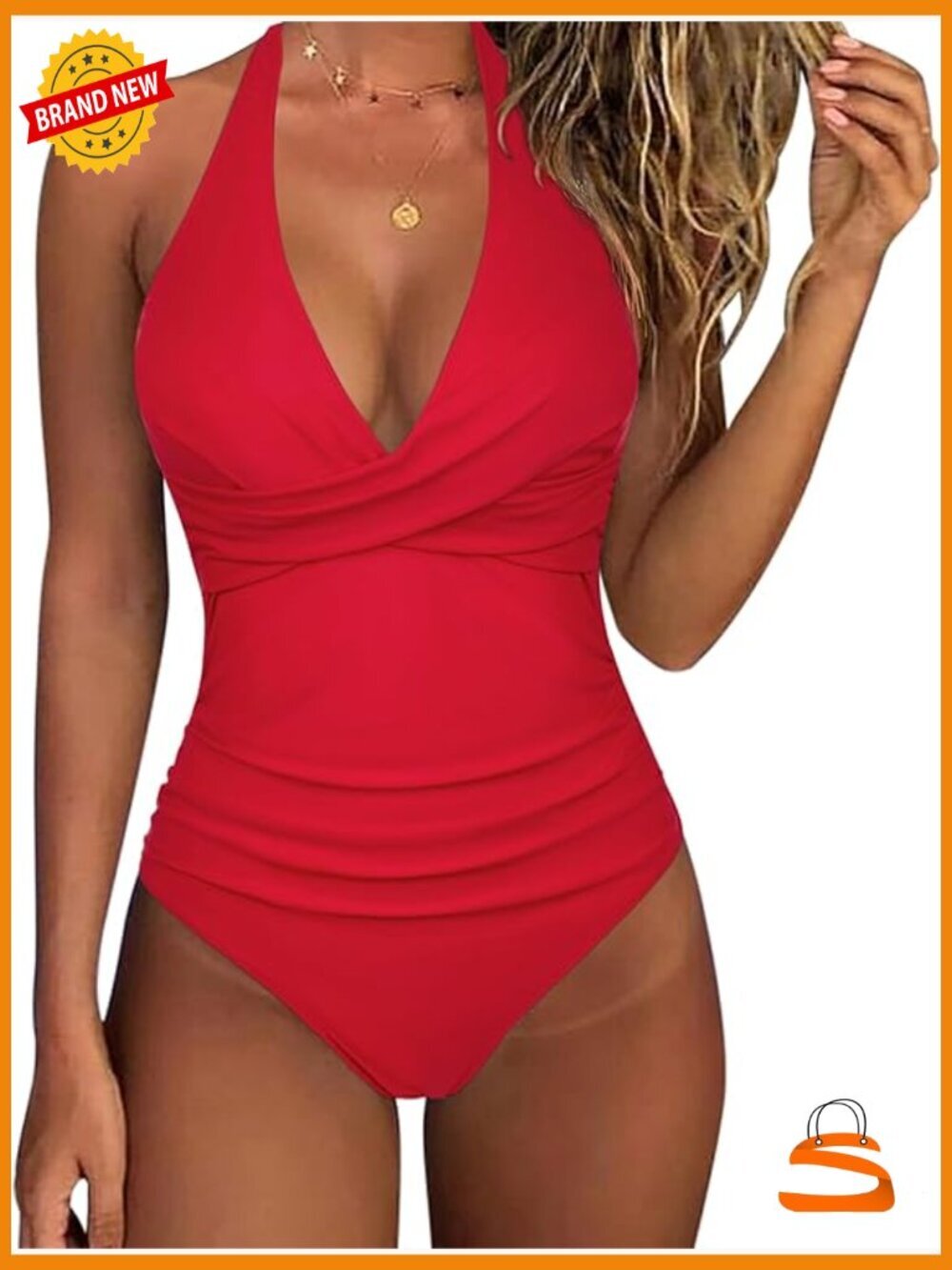 Tummy Control Halter One Piece Swimsuits Push Up Bathing Suits